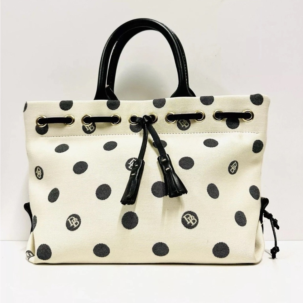 Dooney & Bourke Black and White Polka Dot Tote